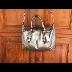 COACH Madison Juliet Leather Silver Metallic Purse